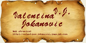 Valentina Jokanović vizit kartica